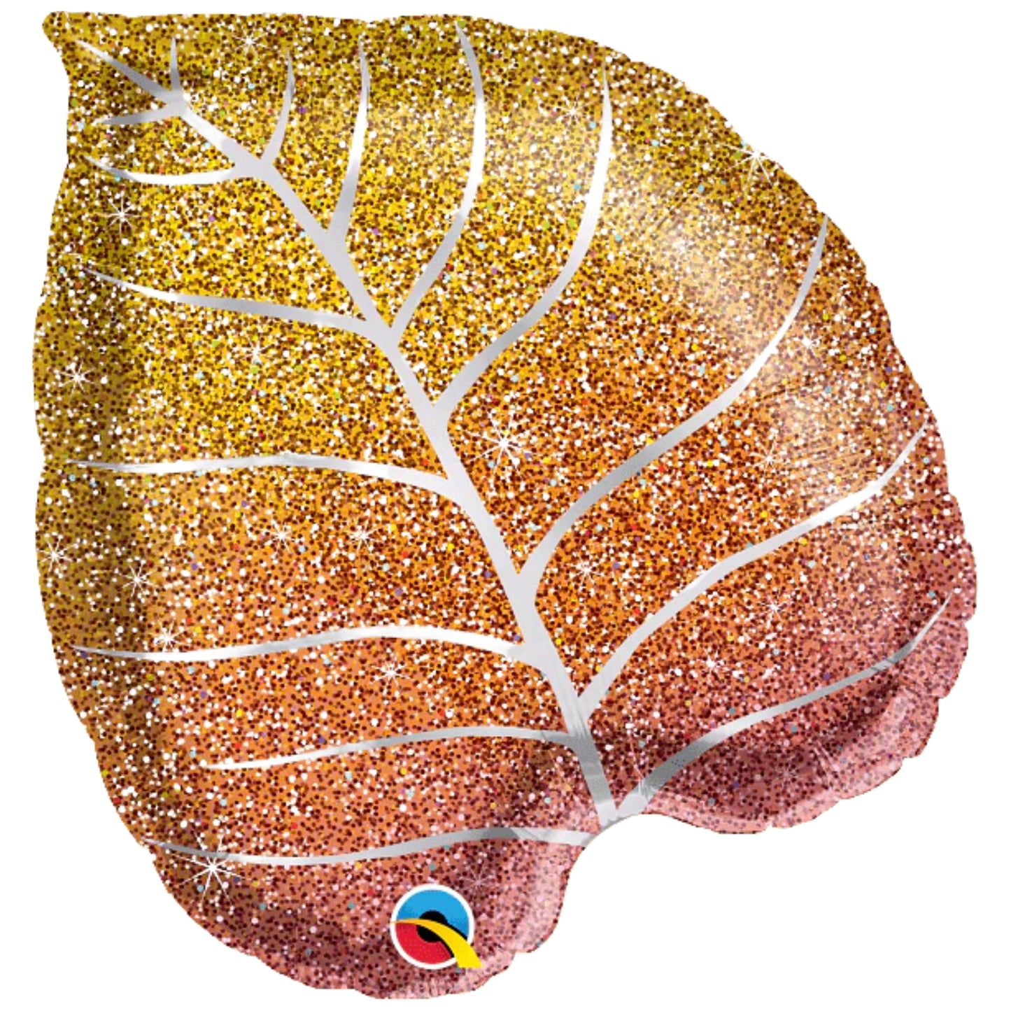 21"/ 53cm AUTUMN GLITTERGRAPHIC OMBRE LEAF SUPERSHAPE FOIL BALLOON