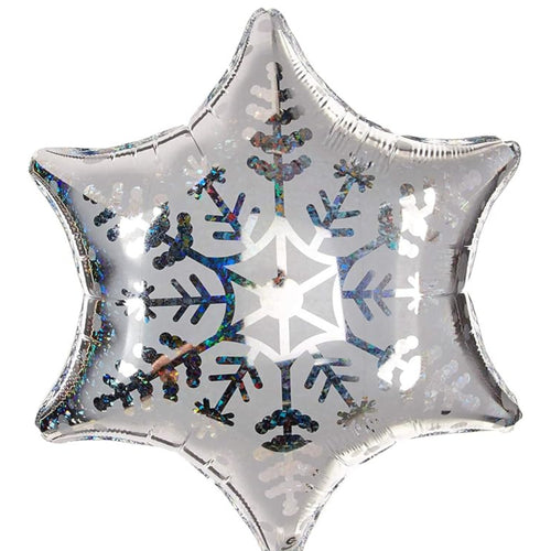22" DAZZLING SNOWFLAKE ROUND FOIL BALLOON