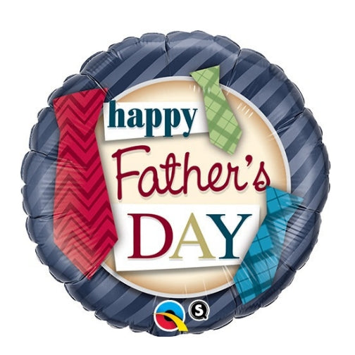 18"/ 46cm FATHER'S DAY TIES ROUND FOIL BALLOON