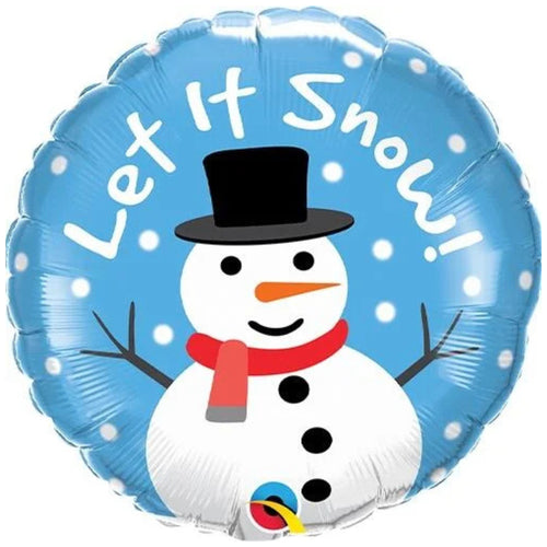 18”/ 46cm SNOWMAN LET IT SNOW ROUND FOIL BALLOON