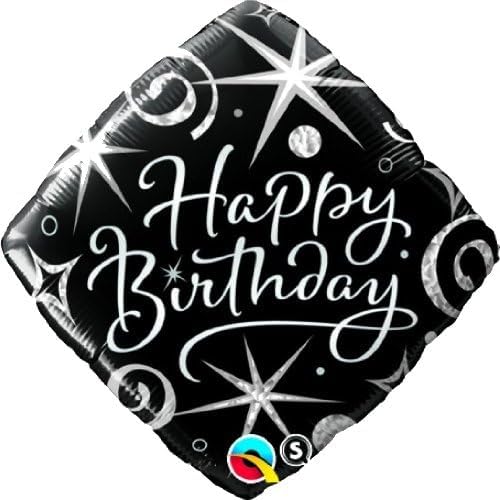 18"/ 46cm DIAMOND ELEGANT SPARKLES & SWIRLS BIRTHDAY DIAMOND FOIL BALLOON