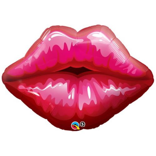 30"/ 76cm BIG RED KISSY LIPS SUPERSHAPE FOIL BALLOON