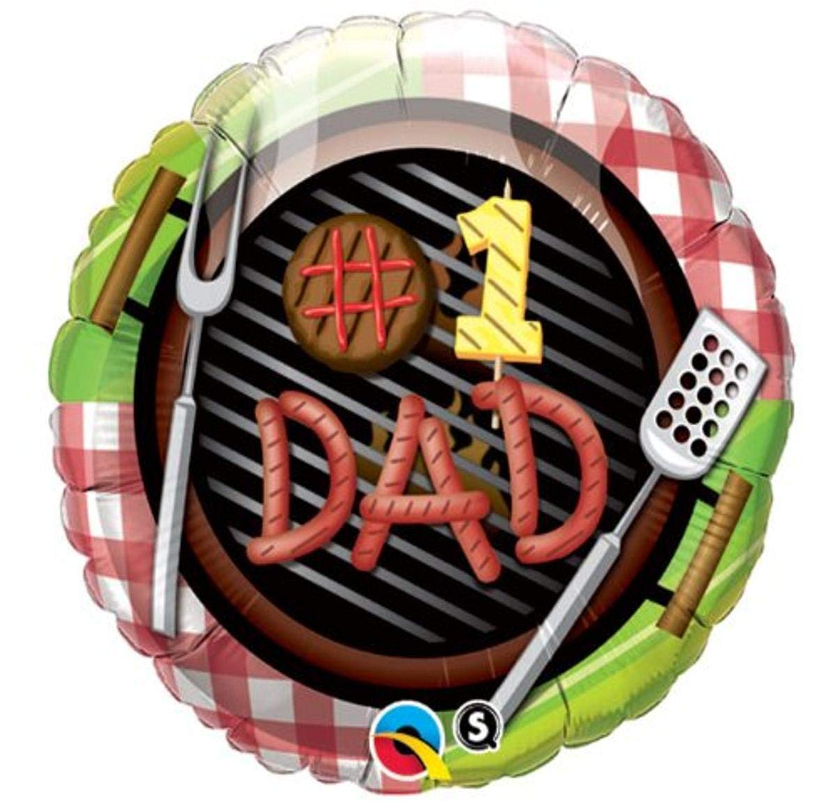 18"/ 46cm #1 DAD GRILL ROUND FOIL BALLOON