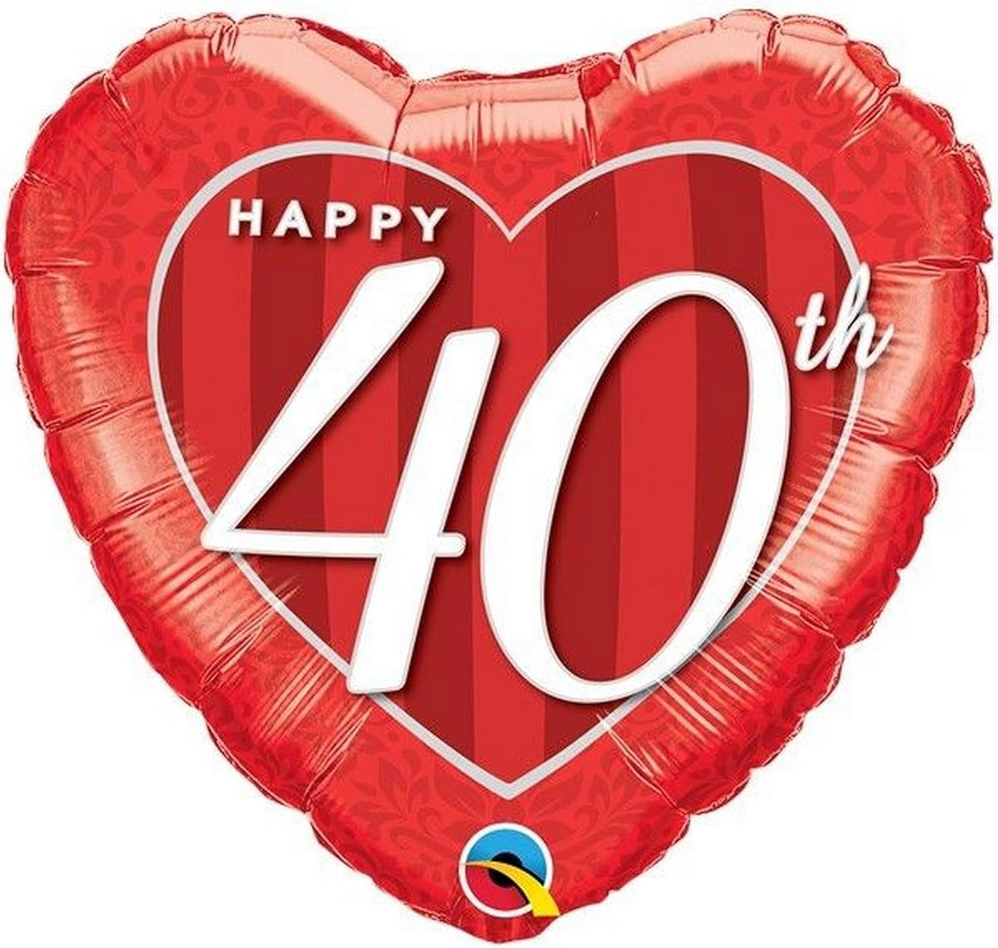 18"/ 46cm HAPPY 40TH ANNIVERSARY HEART SHAPE FOIL BALLOON