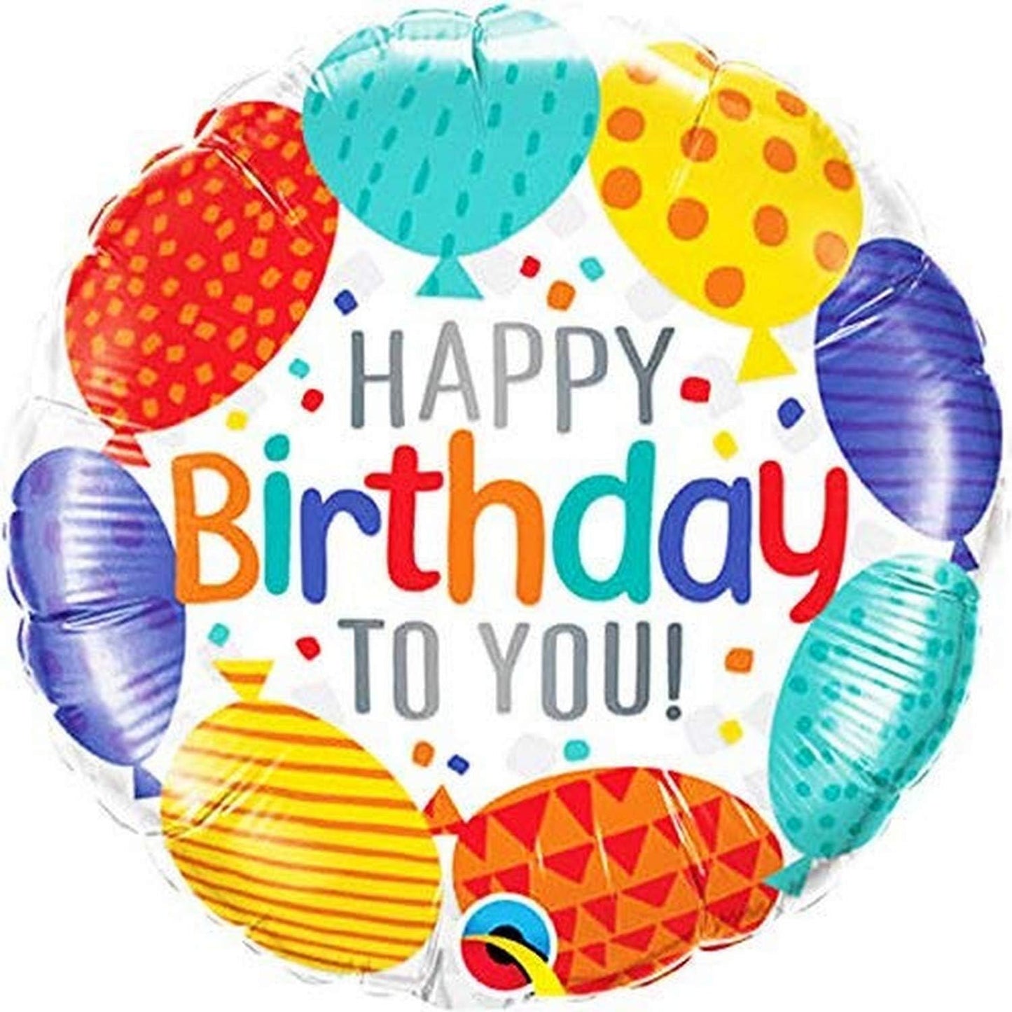 18"/ 46cm HAPPY BIRTHDAY TO YOU ROUND FOIL BALLOON