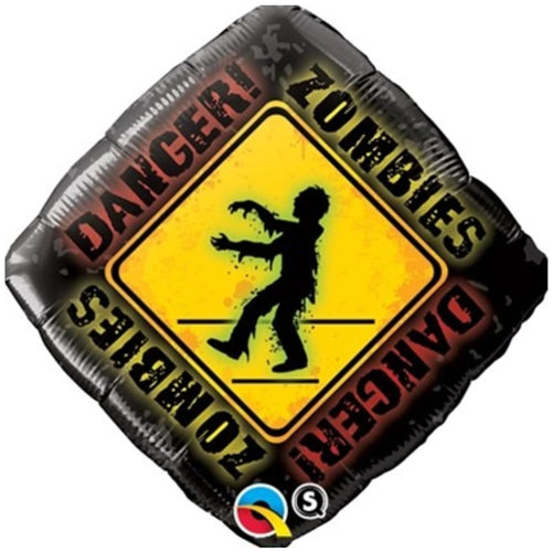 18"/ 46cm ZOMBIE CROSSING DIAMOND SHAPE FOIL BALLOON