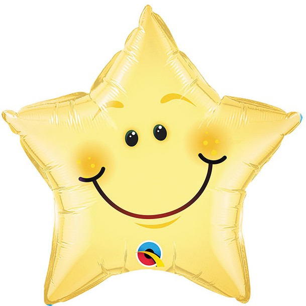 20"/ 51cm SMILING STAR NEW BABY STAR SHAPE FOIL BALLOON