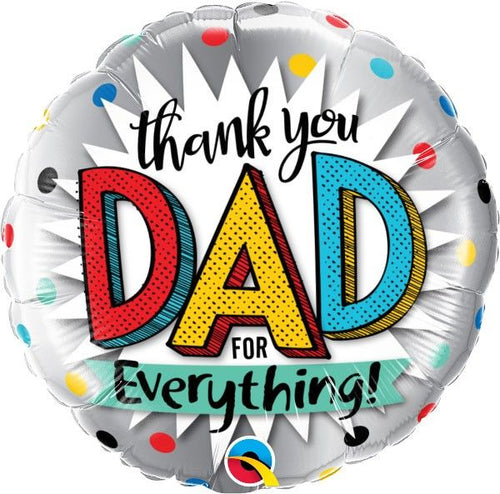 18"/ 46cm THANK YOU DAD ROUND FOIL BALLOON