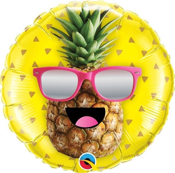 18"/ 46cm MR. COOL PINEAPPLE ROUND FOIL BALLOON