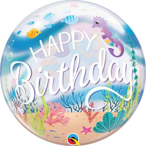 22"/ 56cm MERMAID BIRTHDAY PARTY SPHERICAL BUBBLE BALLOON