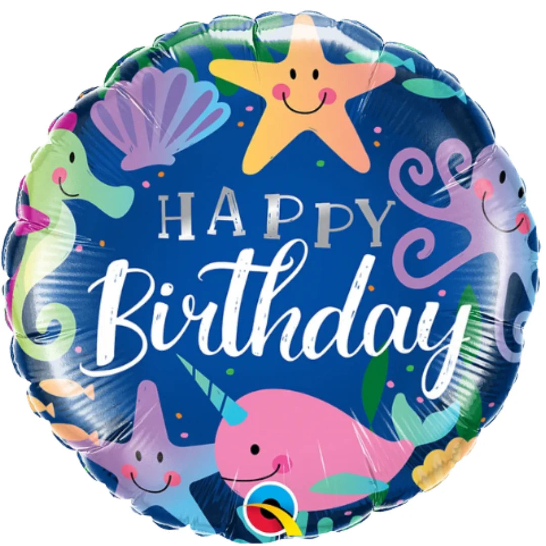 18"/ 46cm UNDER THE SEA HAPPY BIRTHDAY ROUND FOIL BALLOON