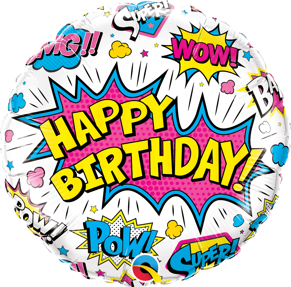 18"/ 46cm BIRTHDAY SUPERHERO ROUND FOIL BALLOON