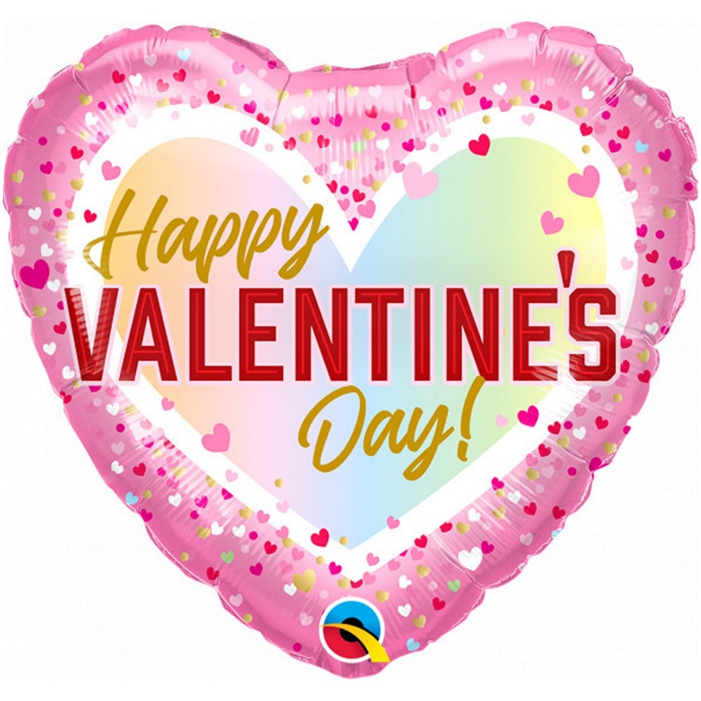 18"/ 46cm VALENTINE'S DAY CONFETTI OMBRE HEART FOIL BALLOON