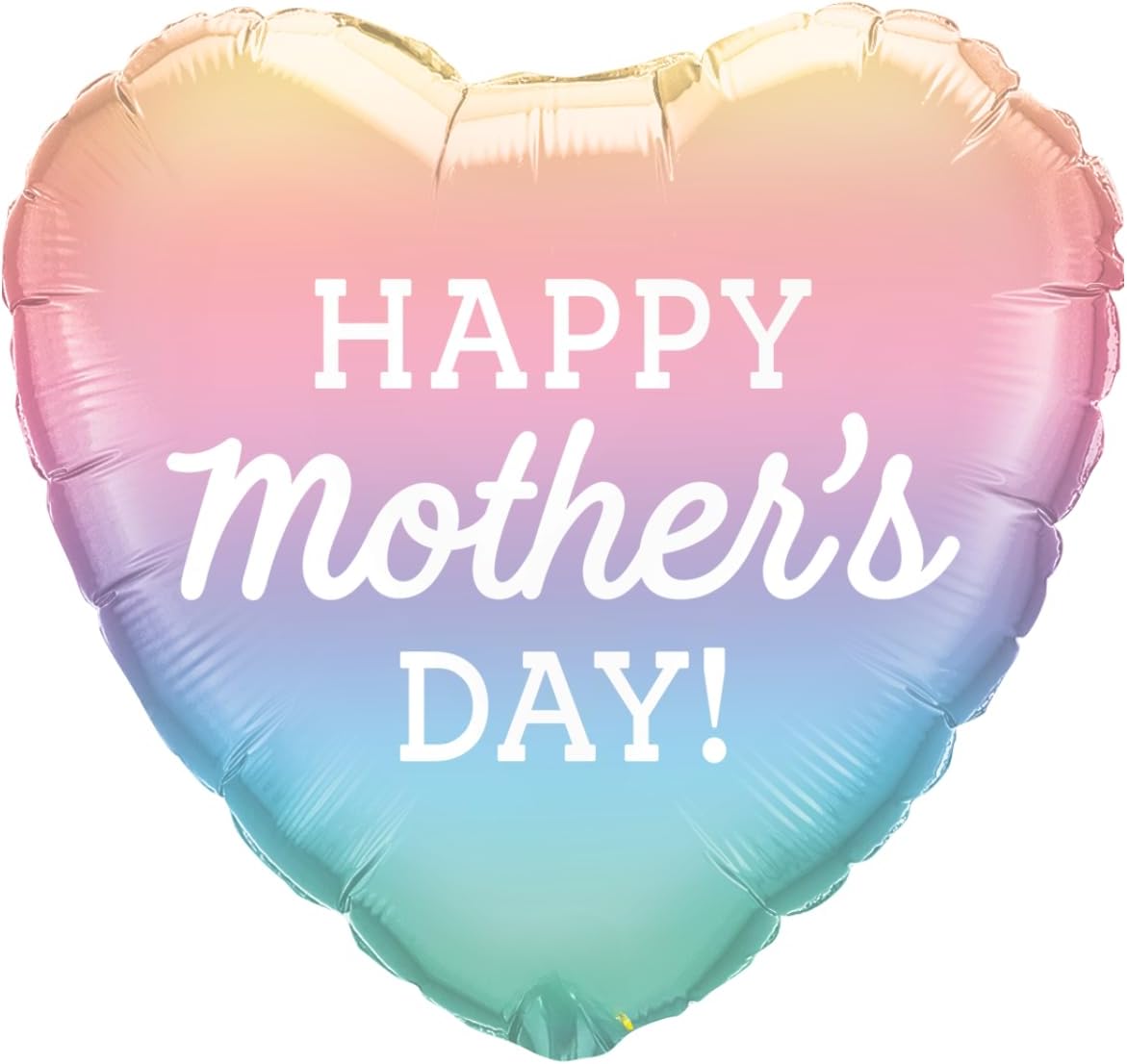 18"/ 46cm HAPPY MOTHER'S DAY PASTEL OMBRE HEART FOIL BALLOON