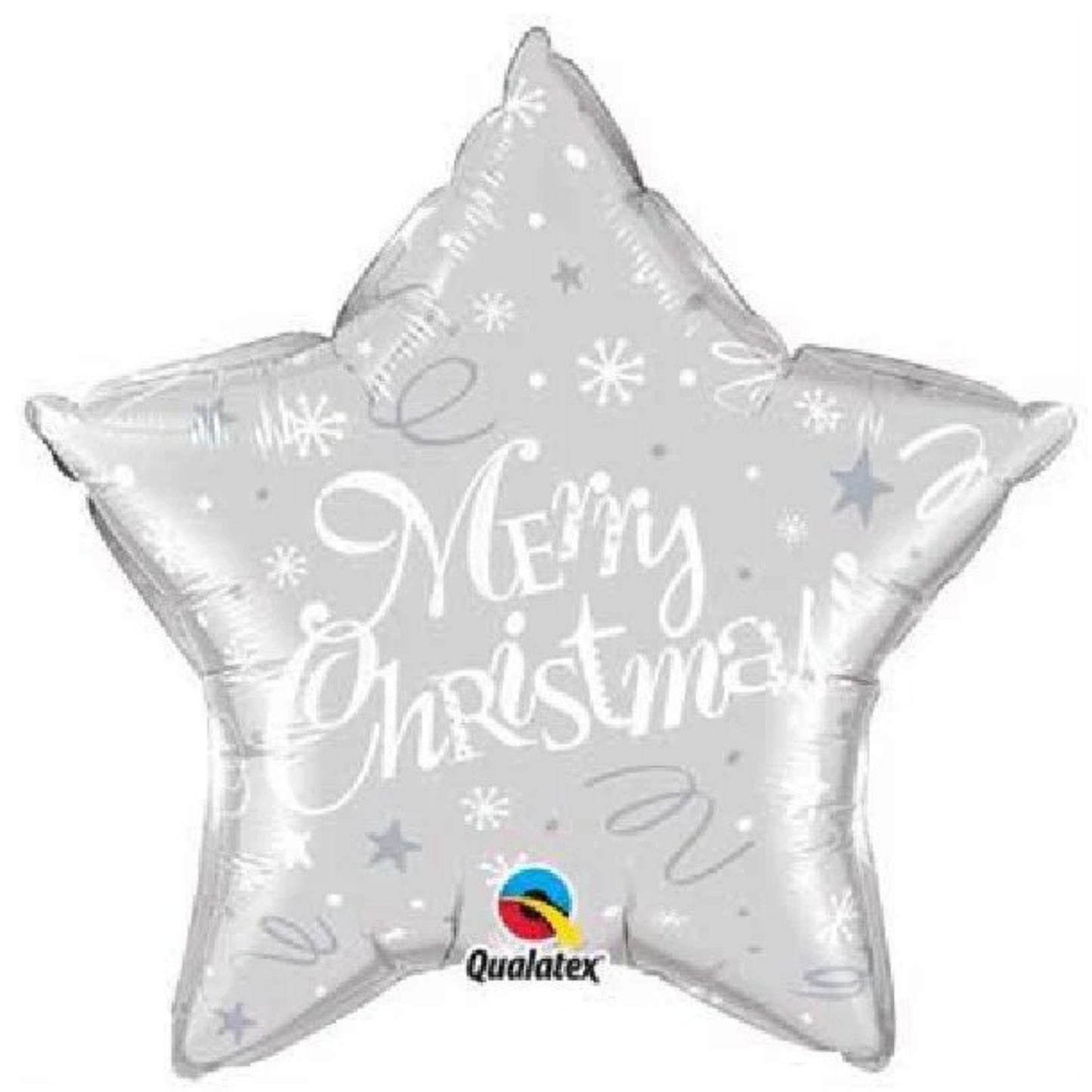 20"/ 51cm MERRY CHRISTMAS SILVER STAR FOIL BALLOON