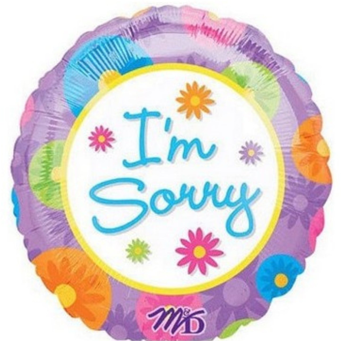 18"/ 46cm I'M SORRY FLOWERS ROUND FOIL BALLOON