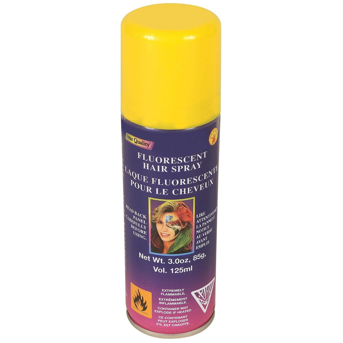 FLUORESCENT YELLOW TEMPORARY HAIR SPRAY (125ml)