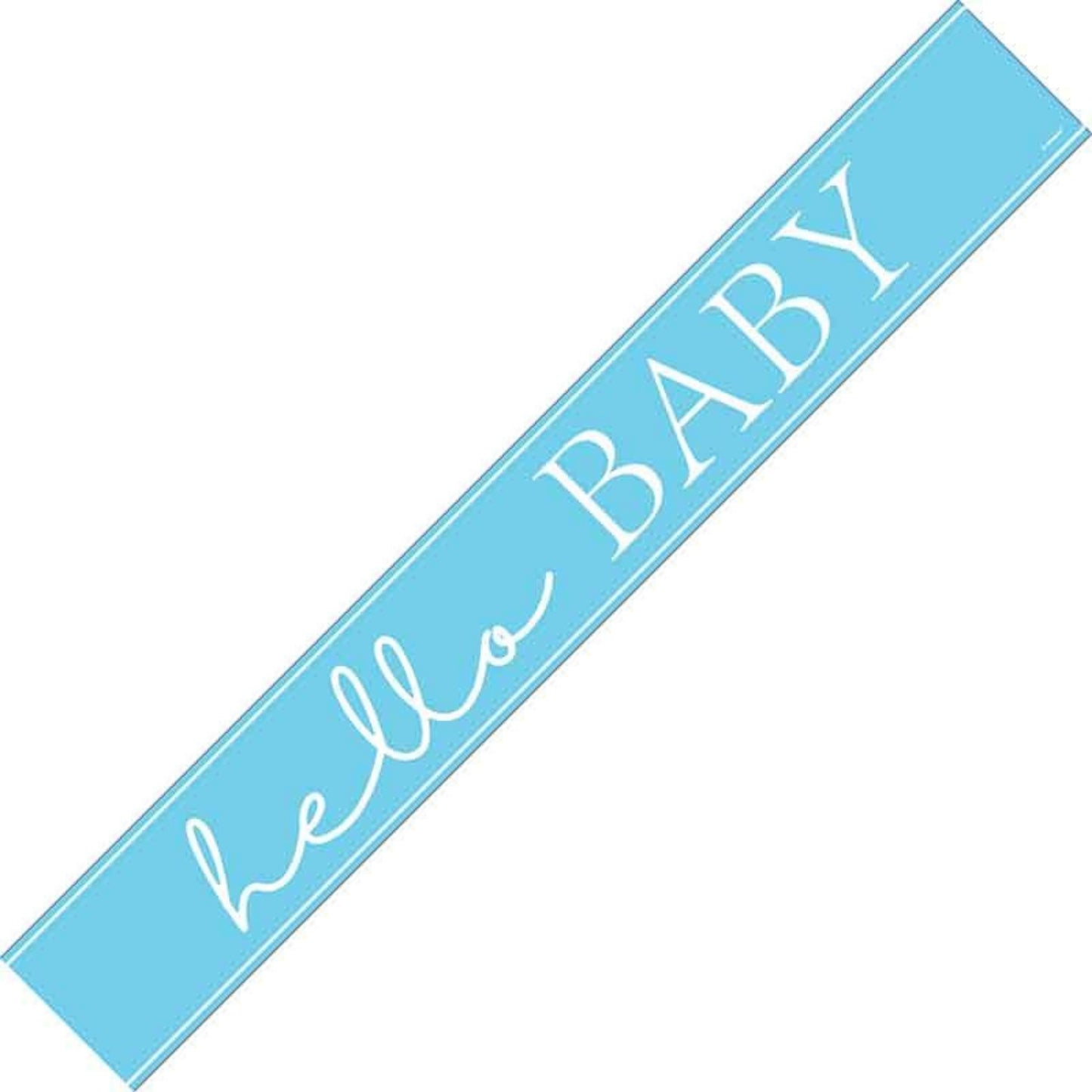 9ft / 2.7m BLUE HELLO BABY FOIL BANNER