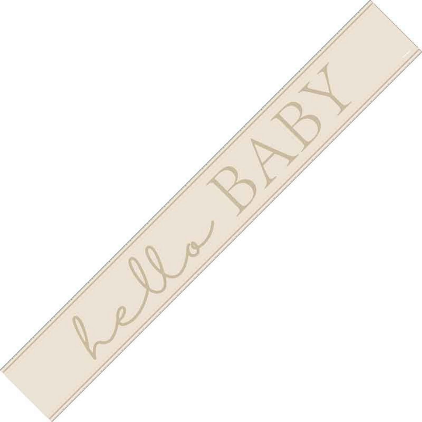 9ft / 2.7m NEUTRAL HELLO BABY FOIL BANNER