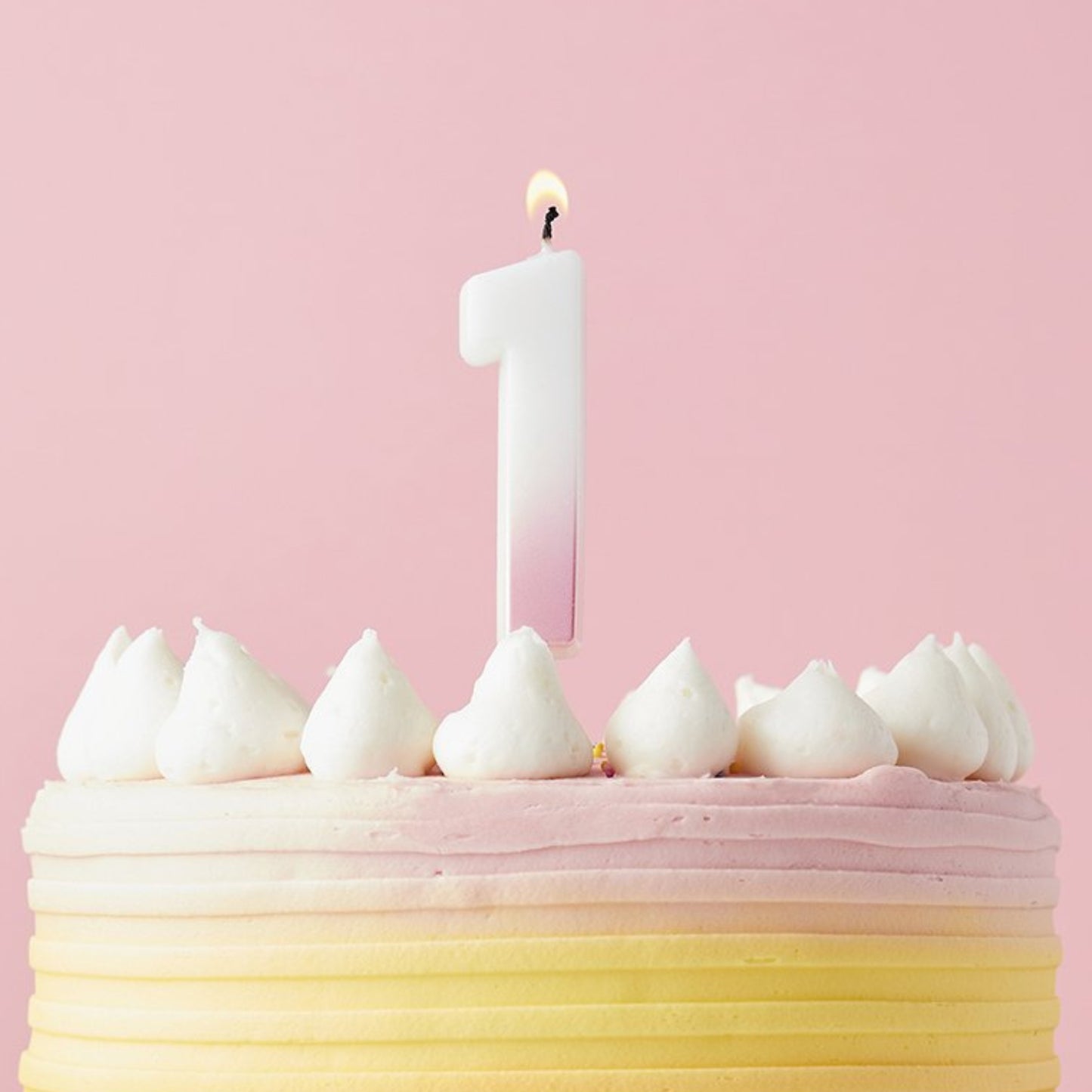 2.4"/ 6.2cm PINK OMBRE NUMBER '1' CANDLE
