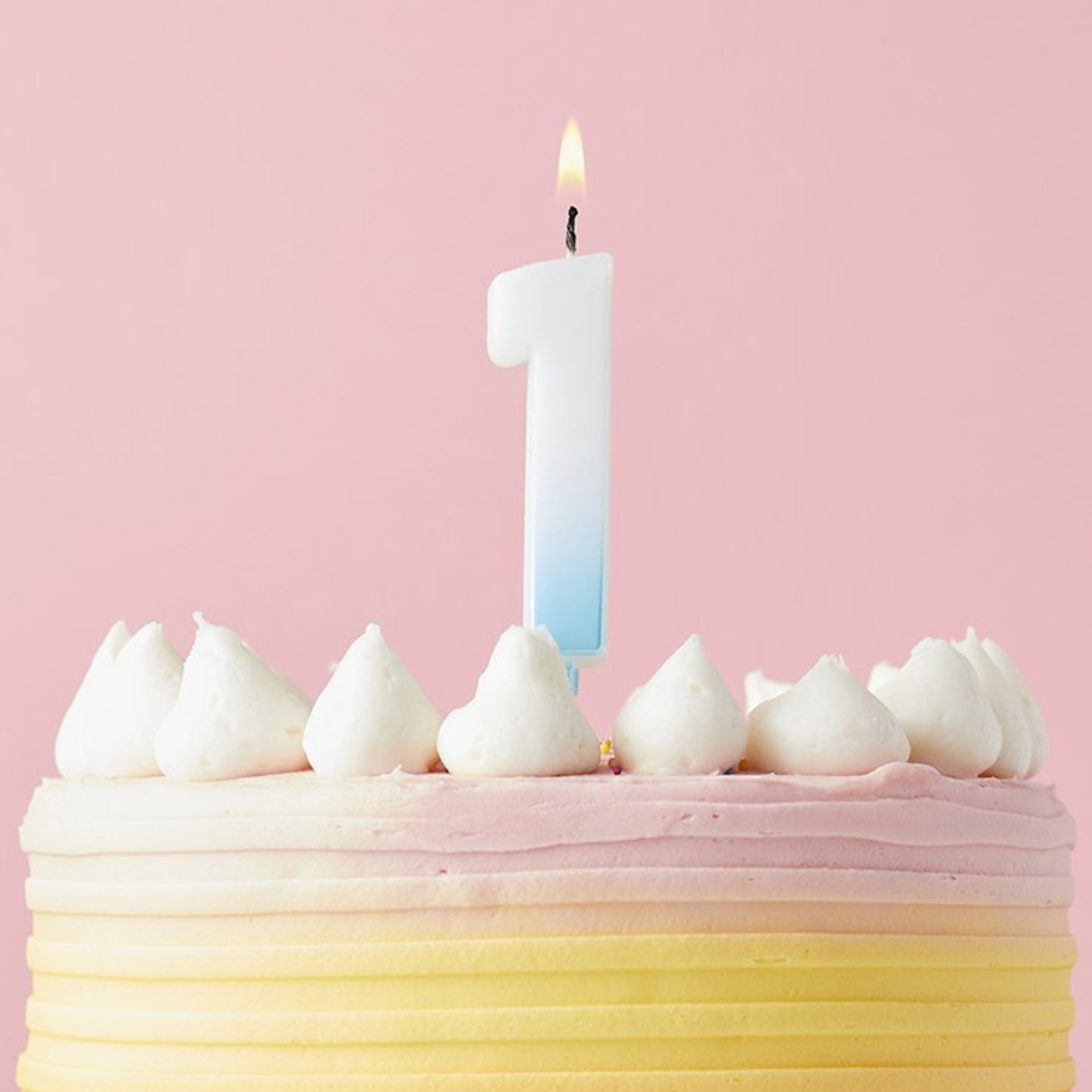 2.4"/ 6.2cm BLUE OMBRE NUMBER '1' CANDLE