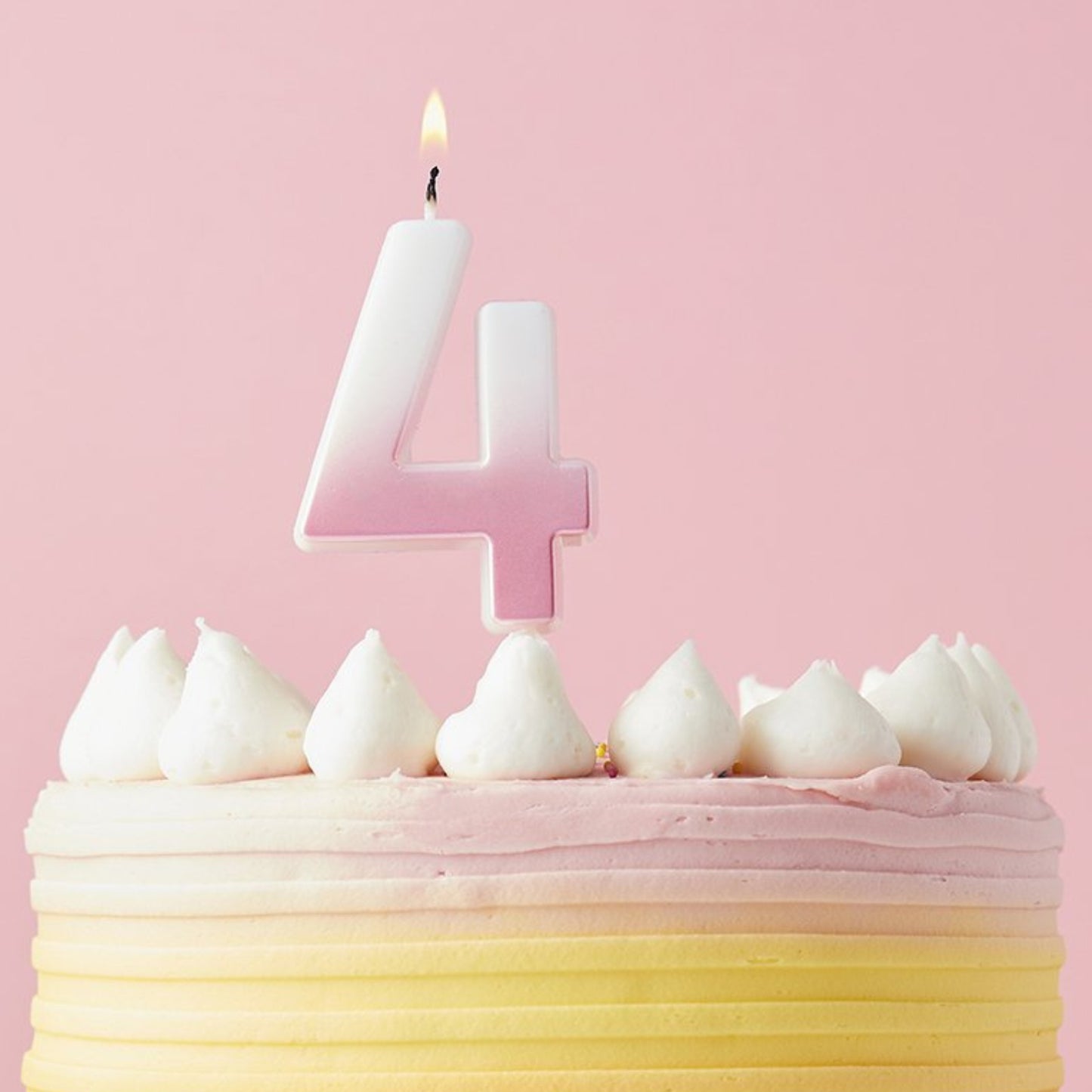 2.4"/ 6.2cm PINK OMBRE NUMBER '4' CANDLE