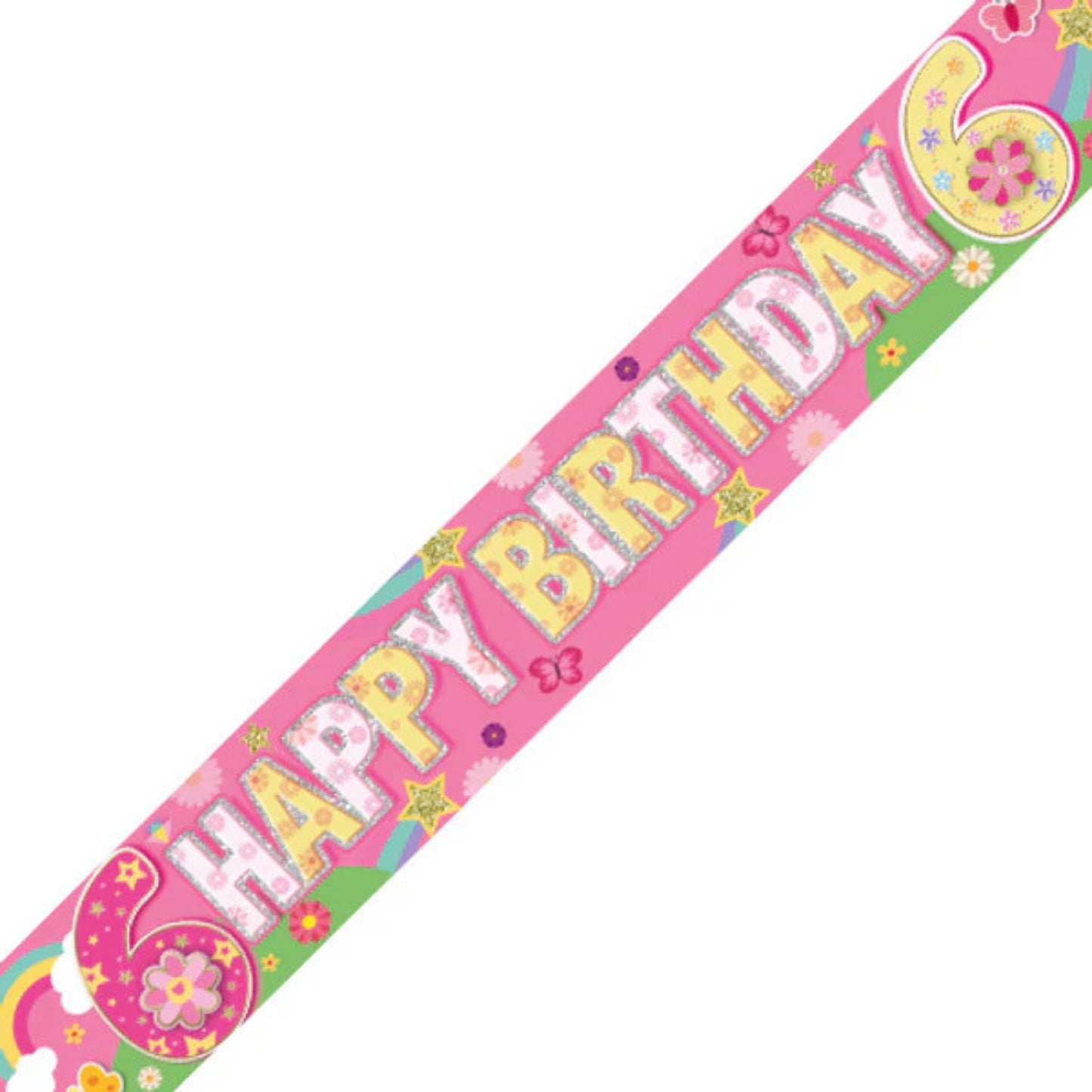 9ft / 2.7m GIRLS 6TH BIRTHDAY BANNER