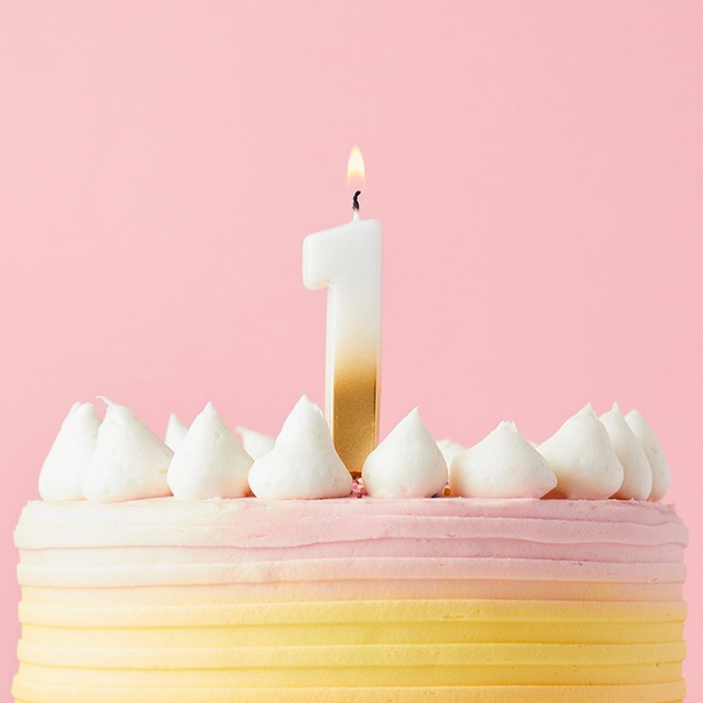 2.4"/ 6.2cm GOLD OMBRE NUMBER '1' CANDLE