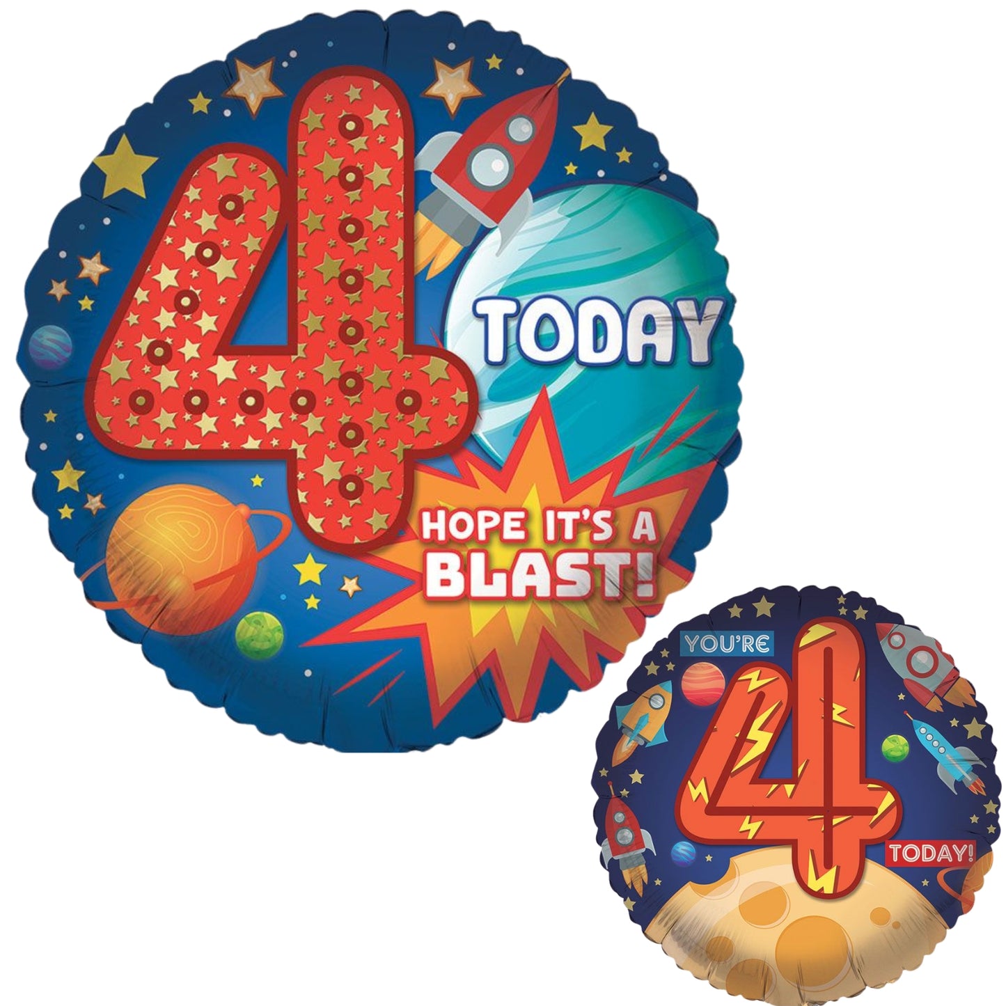 18"/ 46cm AGE 4 MALE DOUBLE-SIDED ROUND FOIL BALLOON