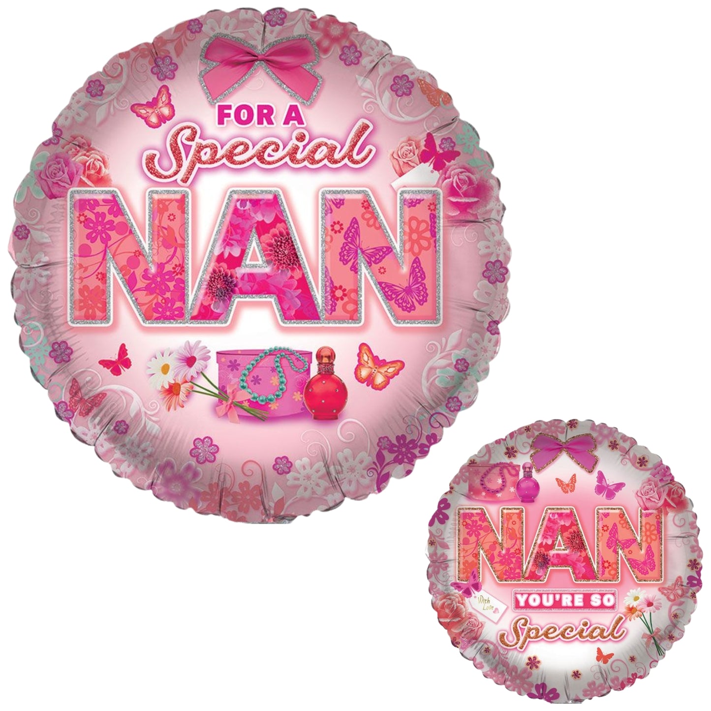 18"/ 46cm HAPPY BIRTHDAY NAN DOUBLE-SIDED ROUND FOIL BALLOON