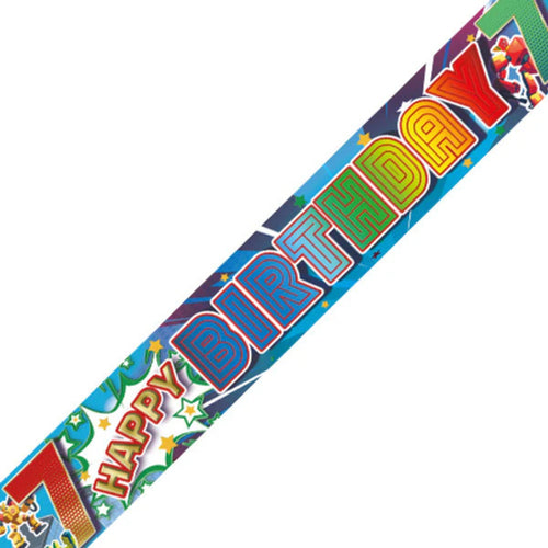 9ft / 2.7m BOYS 7TH BIRTHDAY BANNER