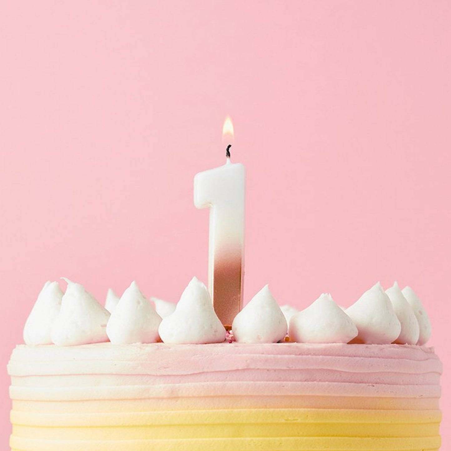 2.4"/ 6.2cm ROSE GOLD OMBRE NUMBER '1' CANDLE