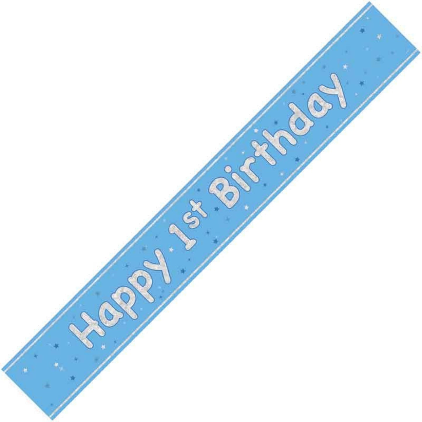 9ft / 2.7m GLITZ BLUE 1ST BIRTHDAY BANNER