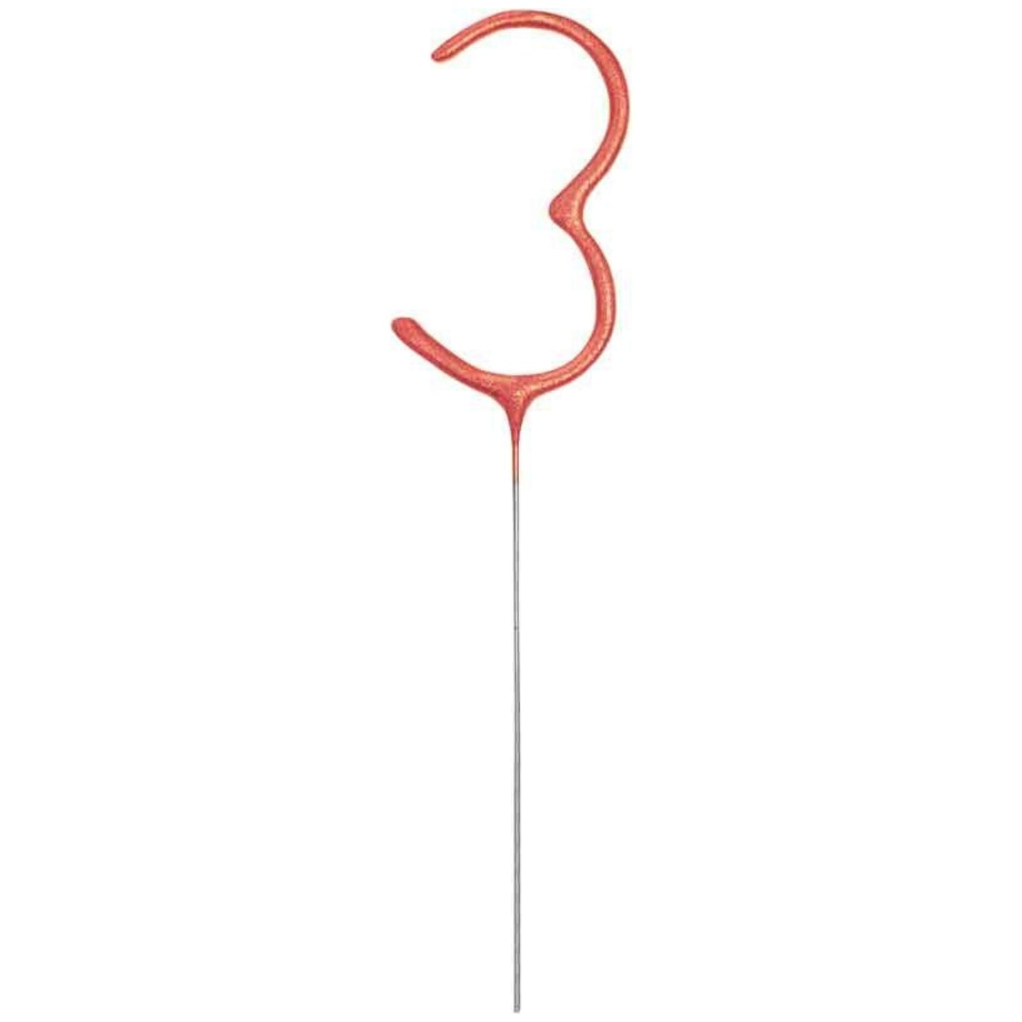 7"/ 18cm NUMERAL 3 ROSE GOLD GLITZ SPARKLER CANDLE