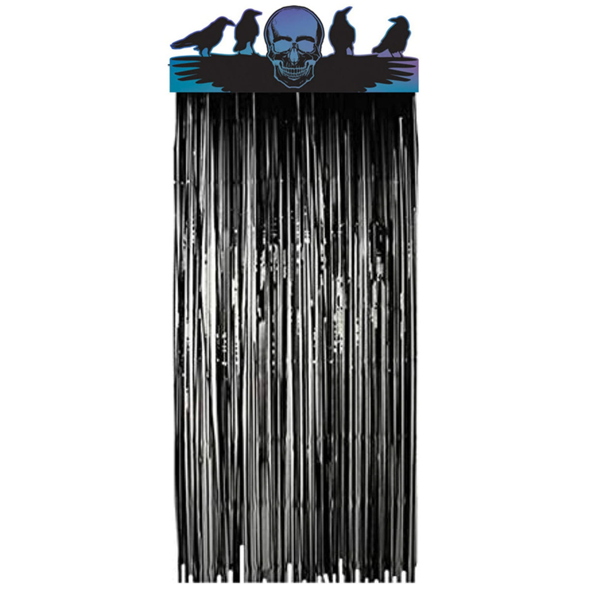IRIDESCENT BONESHINE HALLOWEEN DOORWAY CURTAIN (1m x 2.3m)