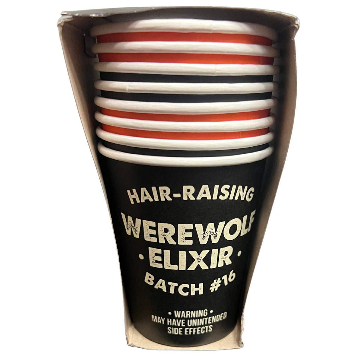HAIR-RAISING BLACK & ORANGE WEREWOLF ELIXIR CUPS (8 PACK)