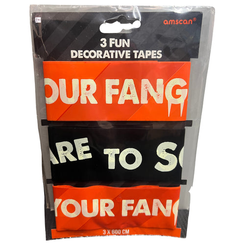 'SINK YOUR FANGS IN' & 'DARE TO SCARE' HALLOWEEN TAPES (6m EACH - 3 PACK)
