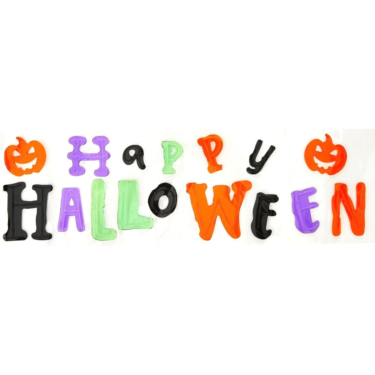 HAPPY HALLOWEEN GEL WINDOW DECORATION (12 PIECE)