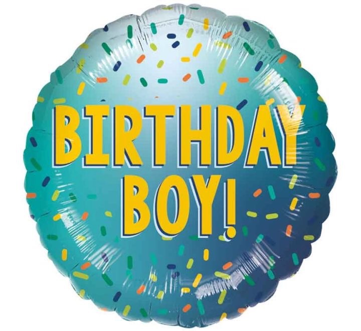 18"/ 46cm BIRTHDAY BOY! ROUND FOIL BALLOON