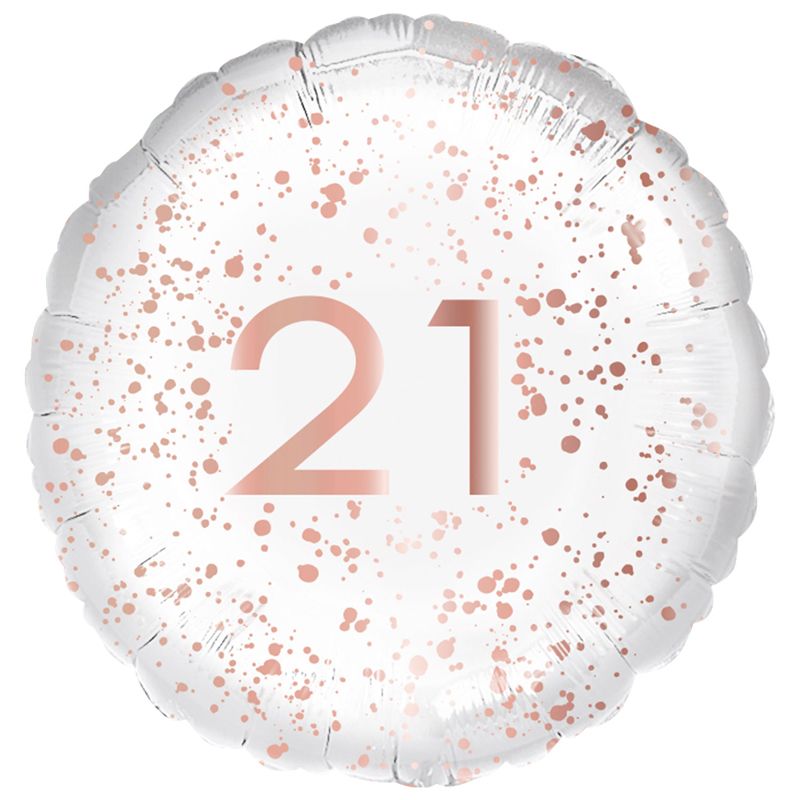 18"/ 46cm ROSE GOLD 21 ROUND FOIL BALLOON