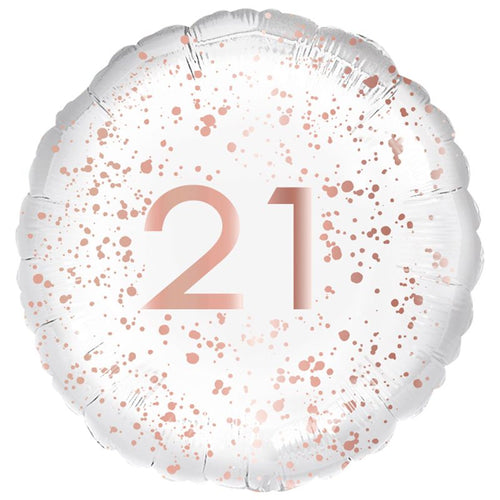 18"/ 46cm ROSE GOLD 21 ROUND FOIL BALLOON