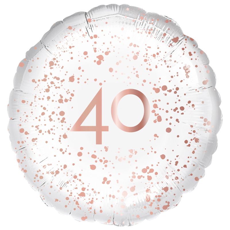 18"/ 46cm ROSE GOLD 40 ROUND FOIL BALLOON