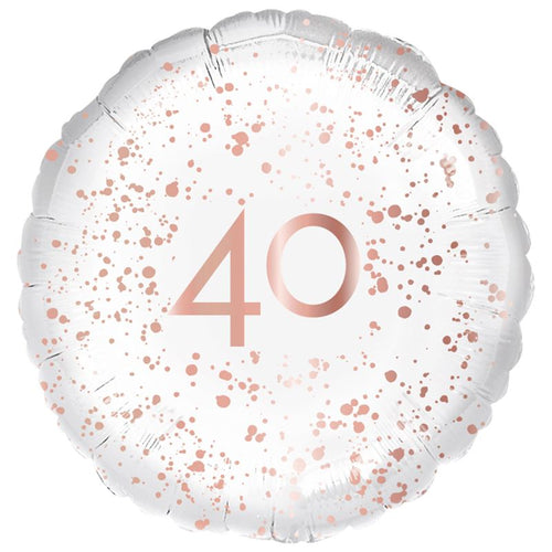 18"/ 46cm ROSE GOLD 40 ROUND FOIL BALLOON