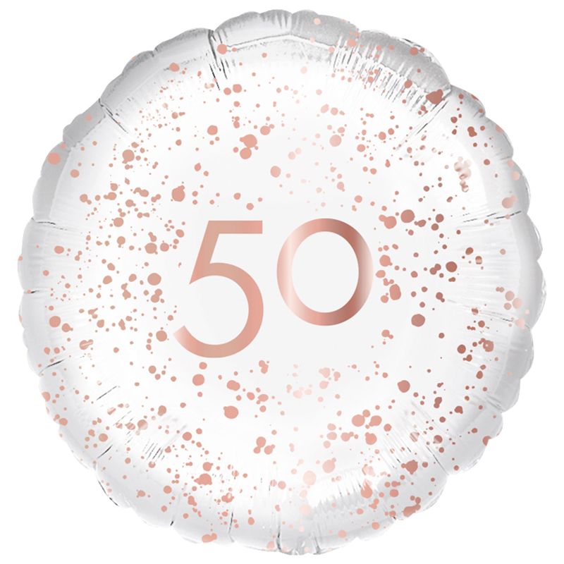 18"/ 46cm ROSE GOLD 50 ROUND FOIL BALLOON