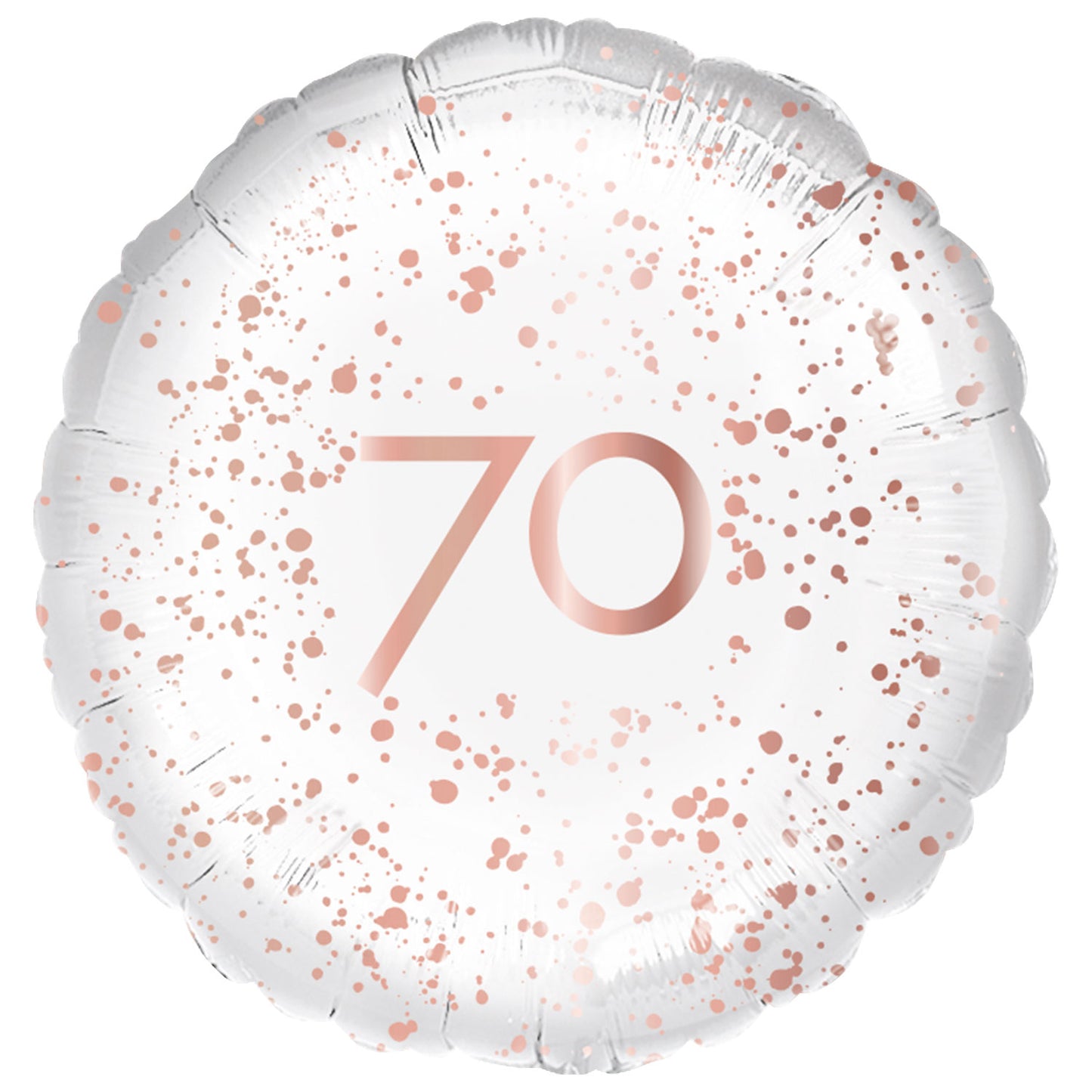 18"/ 46cm ROSE GOLD CELEBRATION 70TH BIRTHDAY ROUND FOIL BALLOON