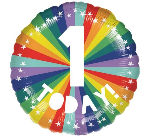 18"/ 46cm 1 TODAY! RAINBOW ROUND FOIL BALLOON