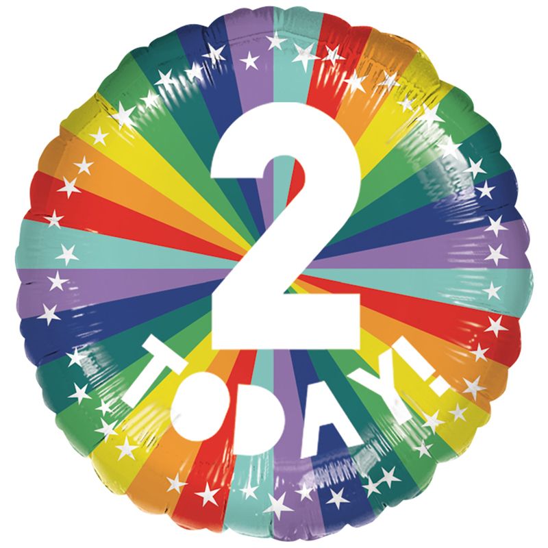 18"/ 46cm 2 TODAY BIRTHDAY BRIGHTS ROUND FOIL BALLOON