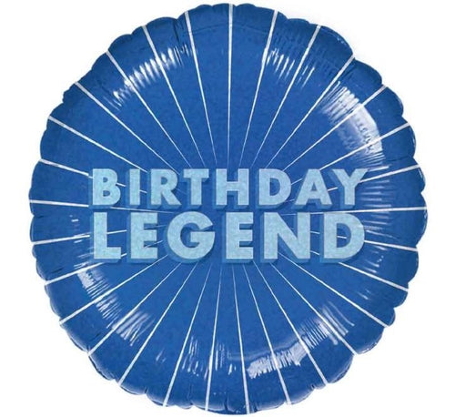18"/ 46cm BIRTHDAY LEGEND ROUND FOIL BALLOON