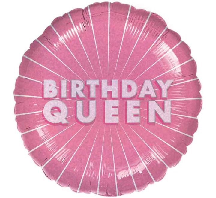 18"/ 46cm BIRTHDAY QUEEN PINK ROUND  FOIL BALLOON