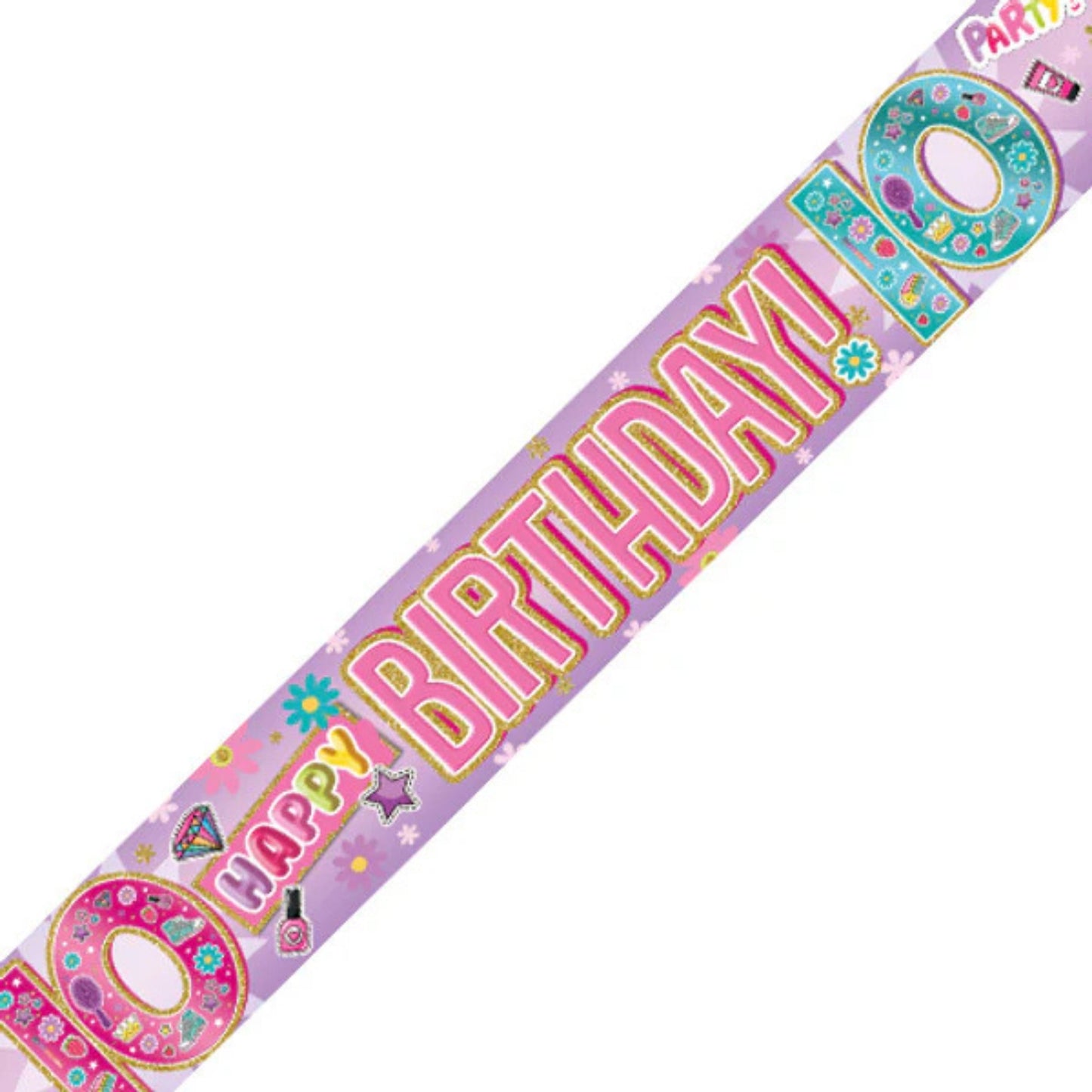 9ft / 2.7m GIRLS 10TH BIRTHDAY BANNER